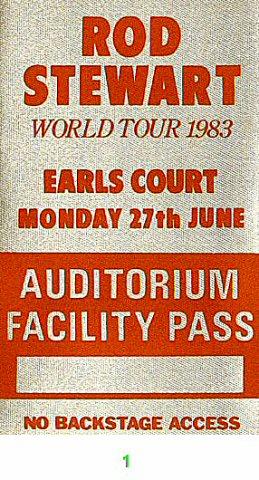 Rod Stewart Backstage Pass