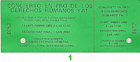 Amnesty International Benefit Vintage Ticket