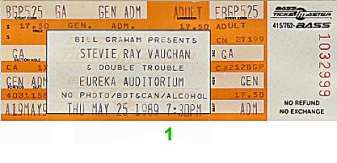 Stevie Ray Vaughan & Double Trouble Vintage Ticket