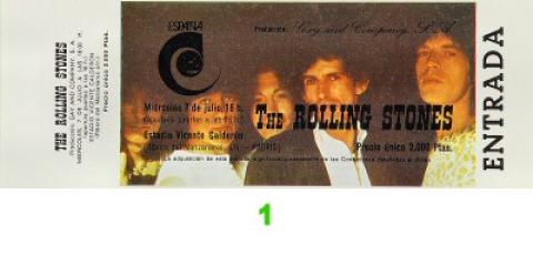 The Rolling Stones Vintage Ticket