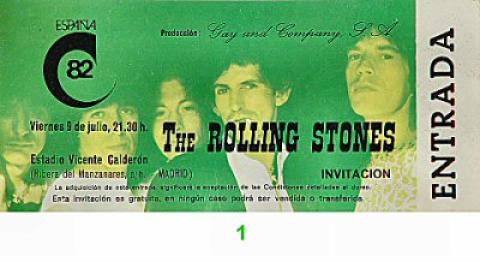 The Rolling Stones Vintage Ticket