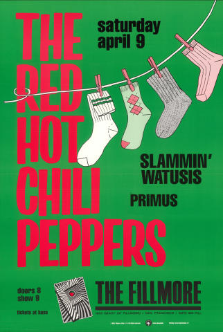 Red Hot Chili Peppers Vintage Concert Poster from Fillmore