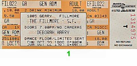 Deborah Harry Vintage Ticket