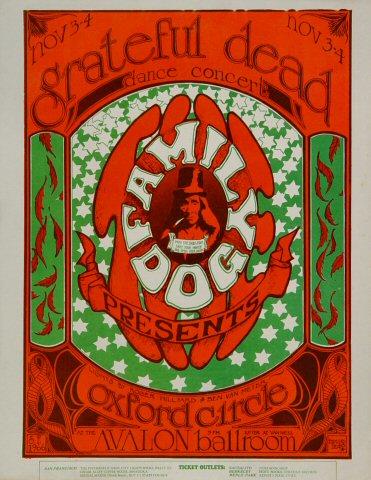 Grateful Dead Vintage Concert Handbill from Fillmore Grateful Dead Vintage Concert Handbill from Fillmore