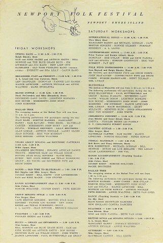 Newport Folk Festival Handbill
