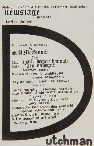 Newstage Presents "Dutchman" Handbill