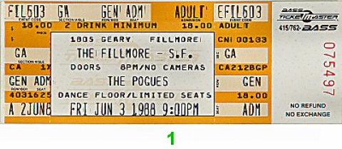 The Pogues Vintage Ticket