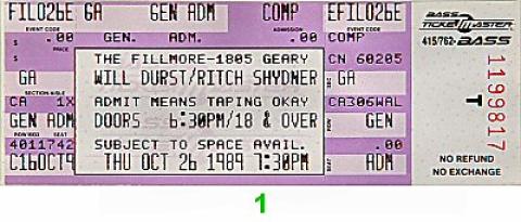 Will Durst Vintage Ticket