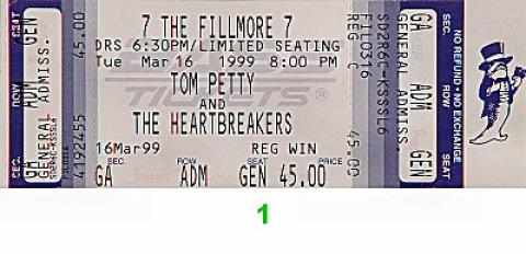 Tom Petty & the Heartbreakers Vintage Ticket