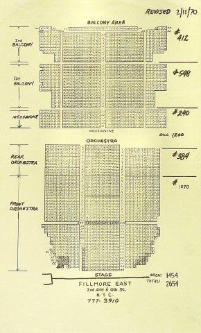Fillmore East Seating Chart Handbill