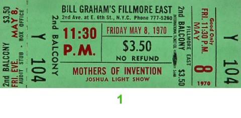 The Mothers of Invention Vintage Ticket