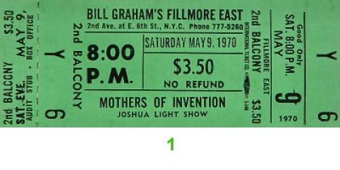 The Mothers of Invention Vintage Ticket