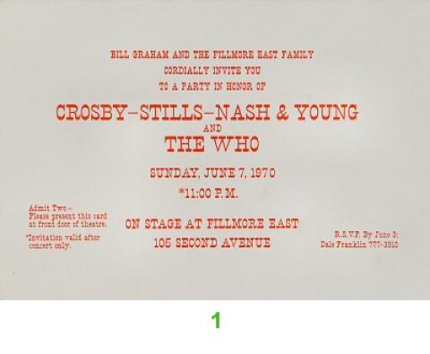 Crosby, Stills, Nash & Young Vintage Ticket