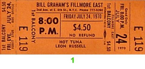 Hot Tuna Vintage Ticket