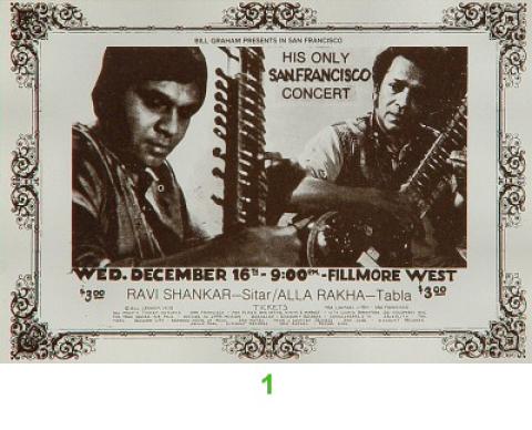 Ravi Shankar Vintage Ticket