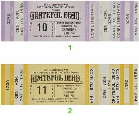 Grateful Dead Vintage Ticket