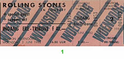 The Rolling Stones Vintage Ticket