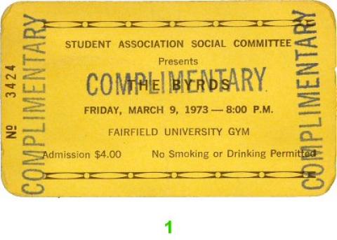 The Byrds Vintage Ticket