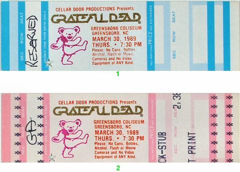 Grateful Dead Vintage Ticket