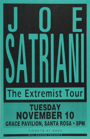 JOE SATRIANI サイン入りドラムヘッドとチラシセット Joe Satriani Vintage Concert Poster, 1992 at Wolfgang's