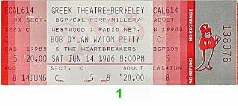 Bob Dylan Vintage Ticket
