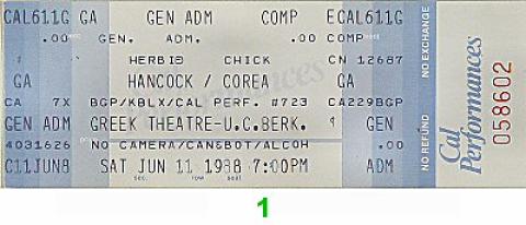 Herbie Hancock & the Headhunters II Vintage Ticket