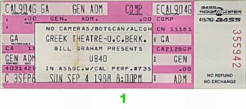 UB40 Vintage Ticket