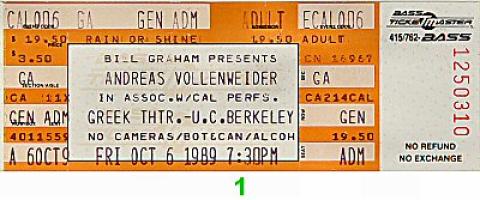 Andreas Vollenweider Vintage Ticket
