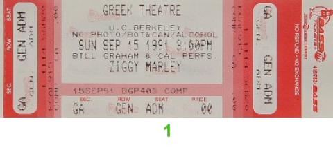 Ziggy Marley Vintage Ticket