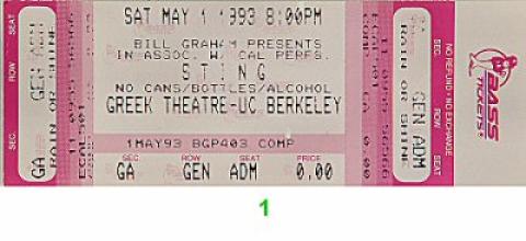 Sting Vintage Ticket