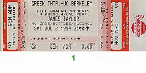James Taylor Vintage Ticket