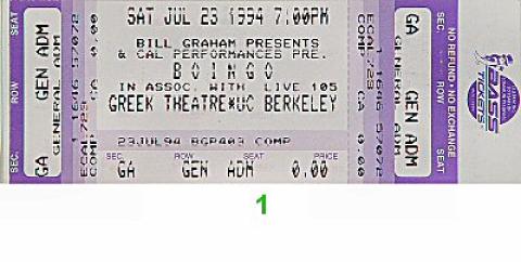 Boingo Vintage Ticket