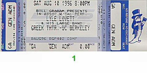 Lyle Lovett & His Large Band Vintage Ticket