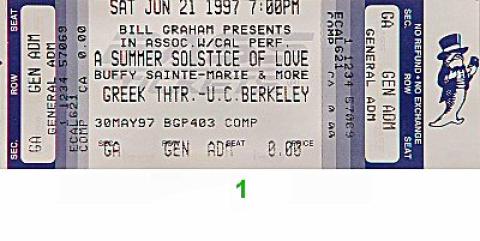 Buffy Sainte-Marie Vintage Ticket