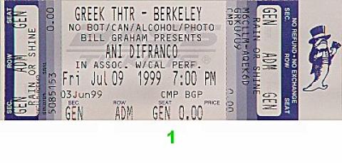 Ani DiFranco Vintage Ticket