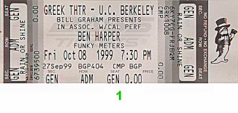 Ben Harper Vintage Ticket