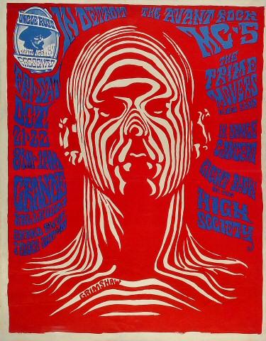 MC5 Vintage Concert Poster from Grande Ballroom, Oct 21, 1966 at