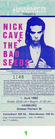 Nick Cave & the Bad Seeds Vintage Ticket