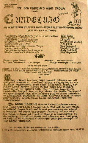 San Francisco Mime Troupe Handbill