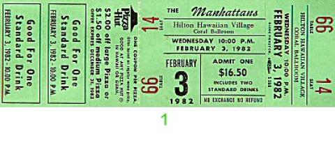 The Manhattans Vintage Ticket