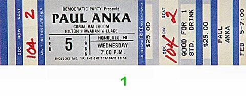 Paul Anka Vintage Ticket