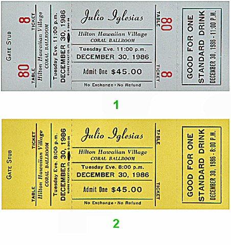 Julio Iglesias Vintage Ticket