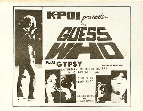 The Guess Who Handbill