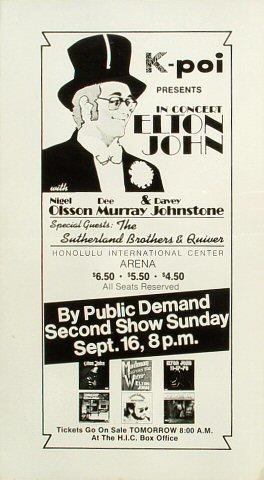 Elton John Handbill