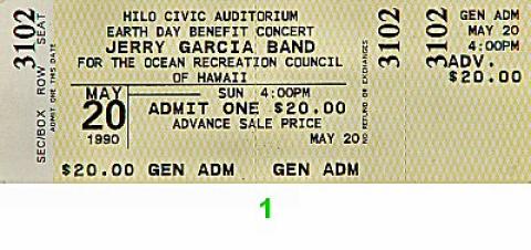 Jerry Garcia Band Vintage Ticket
