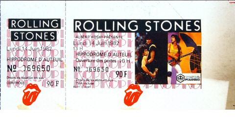 The Rolling Stones Vintage Ticket