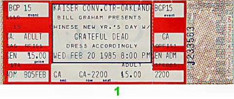 Grateful Dead Vintage Ticket