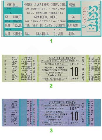 Grateful Dead Vintage Ticket