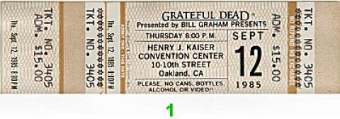 Grateful Dead Vintage Ticket