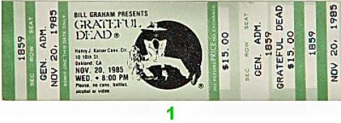 Grateful Dead Vintage Ticket